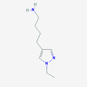 molecular formula C9H17N3 B13607845 4-(1-Ethyl-1h-pyrazol-4-yl)butan-1-amine 