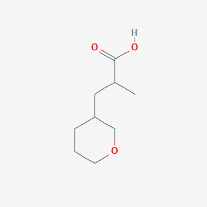 molecular formula C9H16O3 B13607858 2-Methyl-3-(tetrahydro-2h-pyran-3-yl)propanoic acid 