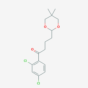 molecular formula C16H20Cl2O3 B1360791 2',4'-Dichloro-4-(5,5-dimethyl-1,3-dioxan-2-YL)butyrophenone CAS No. 898756-88-2