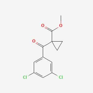 molecular formula C12H10Cl2O3 B13608059 Methyl1-(3,5-dichlorobenzoyl)cyclopropane-1-carboxylate 