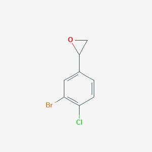 molecular formula C8H6BrClO B13608082 2-(3-Bromo-4-chlorophenyl)oxirane 