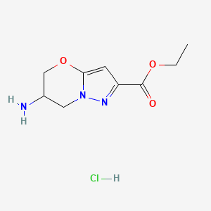 ethyl6-amino-5H,6H,7H-pyrazolo[3,2-b][1,3]oxazine-2-carboxylatehydrochloride