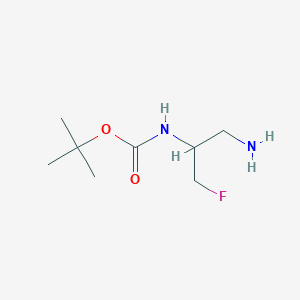 molecular formula C8H17FN2O2 B13608180 tert-Butyl (1-amino-3-fluoropropan-2-yl)carbamate 