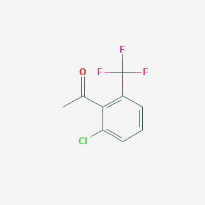 molecular formula C9H6ClF3O B13608196 1-[2-Chloro-6-(trifluoromethyl)phenyl]ethan-1-one 