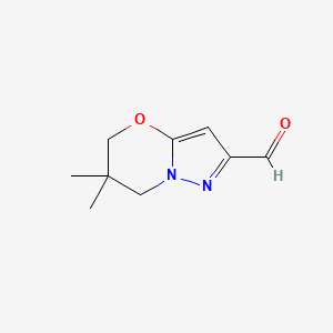 6,6-dimethyl-5H,6H,7H-pyrazolo[3,2-b][1,3]oxazine-2-carbaldehyde