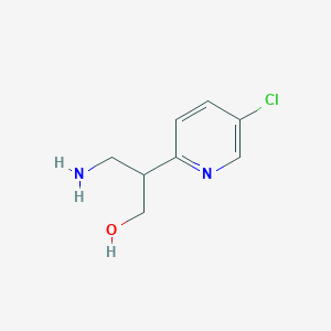 molecular formula C8H11ClN2O B13608286 3-Amino-2-(5-chloropyridin-2-yl)propan-1-ol 