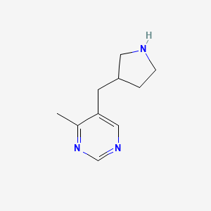 molecular formula C10H15N3 B13608422 4-methyl-5-(3-pyrrolidinylmethyl)Pyrimidine 