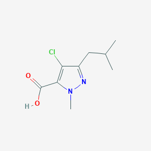 molecular formula C9H13ClN2O2 B1360843 4-Chloro-1-methyl-3-(2-methylpropyl)-1H-pyrazole-5-carboxylic acid CAS No. 685513-49-9