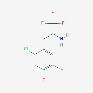 molecular formula C9H7ClF5N B13608555 3-(2-Chloro-4,5-difluorophenyl)-1,1,1-trifluoropropan-2-amine 