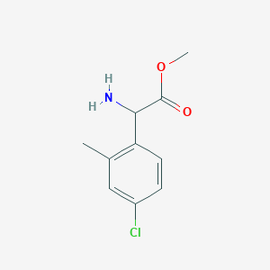 molecular formula C10H12ClNO2 B13608594 Methyl 2-amino-2-(4-chloro-2-methylphenyl)acetate 