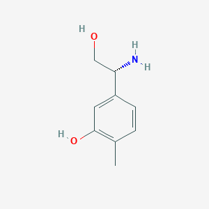 molecular formula C9H13NO2 B13608598 (r)-5-(1-Amino-2-hydroxyethyl)-2-methylphenol 