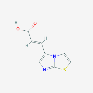 molecular formula C9H8N2O2S B13609056 3-(6-Methylimidazo[2,1-b]thiazol-5-yl)acrylic acid 