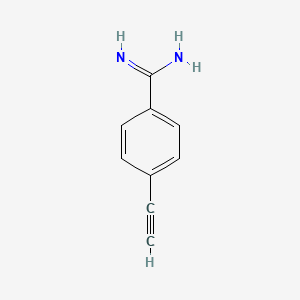 molecular formula C9H8N2 B13609127 4-Ethynylbenzene-1-carboximidamide 