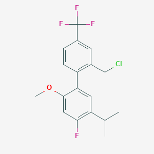 molecular formula C18H17ClF4O B1360914 2'-(chloroMethyl)-4-fluoro-5-isopropyl-2-Methoxy-4'-(trifluoroMethyl)-1,1'-biphenyl CAS No. 875551-28-3