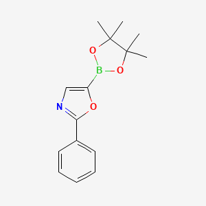 molecular formula C15H18BNO3 B1360918 2-Phenyl-5-(4,4,5,5-tetramethyl-1,3,2-dioxaborolan-2-YL)oxazole CAS No. 942070-80-6