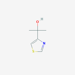 molecular formula C6H9NOS B13609189 2-(Thiazol-4-yl)propan-2-ol 