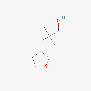 molecular formula C9H18O2 B13609204 2,2-Dimethyl-3-(oxolan-3-yl)propan-1-ol 