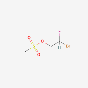 molecular formula C3H6BrFO3S B13609226 2-Bromo-2-fluoroethylmethanesulfonate 