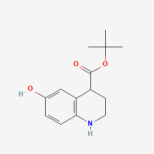 molecular formula C14H19NO3 B13609258 Tert-butyl 6-hydroxy-1,2,3,4-tetrahydroquinoline-4-carboxylate 