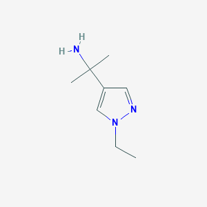 molecular formula C8H15N3 B13609261 2-(1-ethyl-1H-pyrazol-4-yl)propan-2-amine 