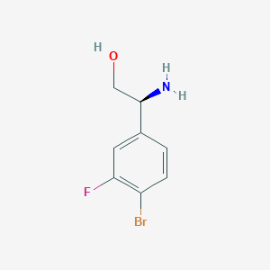 molecular formula C8H9BrFNO B13609263 (s)-2-Amino-2-(4-bromo-3-fluorophenyl)ethan-1-ol 