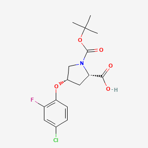 molecular formula C16H19ClFNO5 B1360929 (2S,4S)-1-(Tert-butoxycarbonyl)-4-(4-chloro-2-fluorophenoxy)-2-pyrrolidinecarboxylic acid CAS No. 1135226-98-0