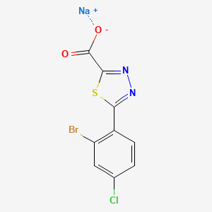 Sodium5-(2-bromo-4-chlorophenyl)-1,3,4-thiadiazole-2-carboxylate