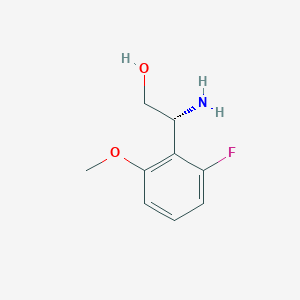 molecular formula C9H12FNO2 B13609348 (2r)-2-Amino-2-(2-fluoro-6-methoxyphenyl)ethan-1-ol 