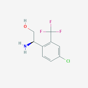 molecular formula C9H9ClF3NO B13609374 (R)-2-Amino-2-(4-chloro-2-(trifluoromethyl)phenyl)ethan-1-ol 