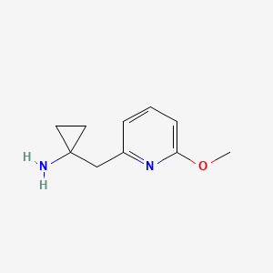 molecular formula C10H14N2O B13609398 1-[(6-Methoxy-2-pyridinyl)methyl]cyclopropanamine 