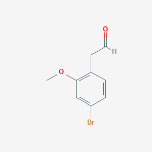 molecular formula C9H9BrO2 B13609404 2-(4-Bromo-2-methoxyphenyl)acetaldehyde 