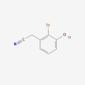 molecular formula C8H6BrNO B13609478 2-(2-Bromo-3-hydroxyphenyl)acetonitrile 