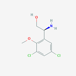 molecular formula C9H11Cl2NO2 B13609495 (s)-2-Amino-2-(3,5-dichloro-2-methoxyphenyl)ethan-1-ol 