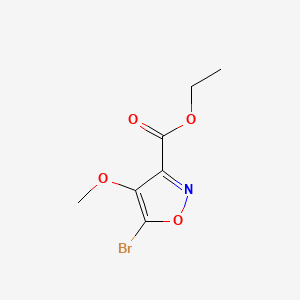 molecular formula C7H8BrNO4 B13609498 Ethyl 5-bromo-4-methoxy-1,2-oxazole-3-carboxylate 