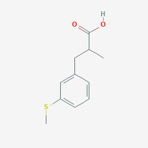 molecular formula C11H14O2S B13609545 2-Methyl-3-(3-(methylthio)phenyl)propanoic acid 