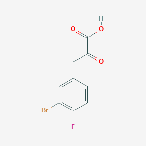 molecular formula C9H6BrFO3 B13609553 3-(3-Bromo-4-fluorophenyl)-2-oxopropanoic acid 