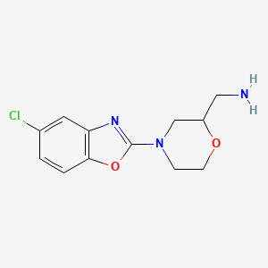 molecular formula C12H14ClN3O2 B1360973 (4-(5-氯苯并[d]恶唑-2-基)吗啉-2-基)甲胺 CAS No. 1035840-13-1