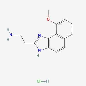 molecular formula C14H16ClN3O B13609803 2-{9-methoxy-3H-naphtho[1,2-d]imidazol-2-yl}ethan-1-amine hydrochloride 