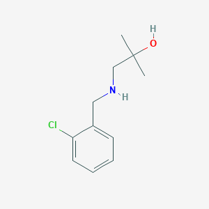 molecular formula C11H16ClNO B13609886 1-((2-Chlorobenzyl)amino)-2-methylpropan-2-ol 