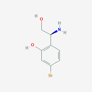 molecular formula C8H10BrNO2 B13609892 (S)-2-(1-Amino-2-hydroxyethyl)-5-bromophenol 