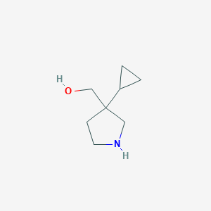 molecular formula C8H15NO B13609893 (3-Cyclopropylpyrrolidin-3-yl)methanol 