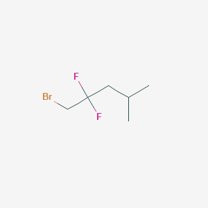 molecular formula C6H11BrF2 B13610020 1-Bromo-2,2-difluoro-4-methylpentane 