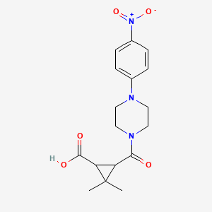 B1361003 2,2-Dimethyl-3-{[4-(4-nitrophenyl)piperazin-1-YL]-carbonyl}cyclopropanecarboxylic acid CAS No. 1142214-93-4