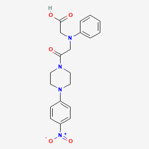 molecular formula C20H22N4O5 B1361011 [{2-[4-(4-硝基苯基)哌嗪-1-基]-2-氧代乙基}(苯基)氨基]乙酸 CAS No. 1142211-71-9