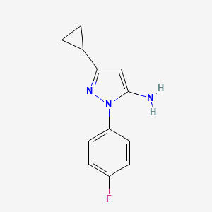 molecular formula C12H12FN3 B1361025 3-环丙基-1-(4-氟苯基)-1H-吡唑-5-胺 CAS No. 1114957-51-5