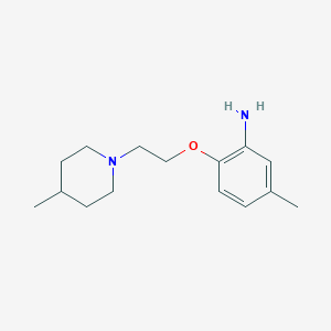 molecular formula C15H24N2O B1361038 5-甲基-2-[2-(4-甲基-哌啶-1-基)-乙氧基]-苯胺 CAS No. 947017-77-8