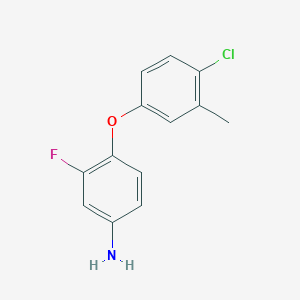 molecular formula C13H11ClFNO B1361048 4-(4-氯-3-甲基苯氧基)-3-氟苯胺 CAS No. 946785-74-6