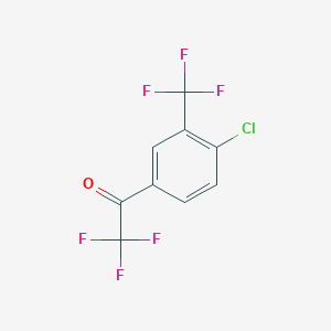 molecular formula C9H3ClF6O B13610945 1-(4-Chloro-3-(trifluoromethyl)phenyl)-2,2,2-trifluoroethanone 