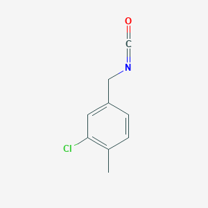 molecular formula C9H8ClNO B13610949 2-Chloro-4-(isocyanatomethyl)-1-methylbenzene 