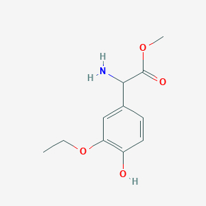 molecular formula C11H15NO4 B13610968 Methyl 2-amino-2-(3-ethoxy-4-hydroxyphenyl)acetate 